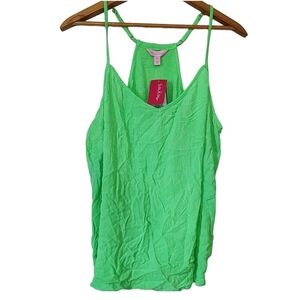 Lilly Pulitzer Women's Size XL Limeade Dusk Tank Racerback Green Top 100% Rayon